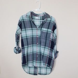 Boyfriend plaid button-up